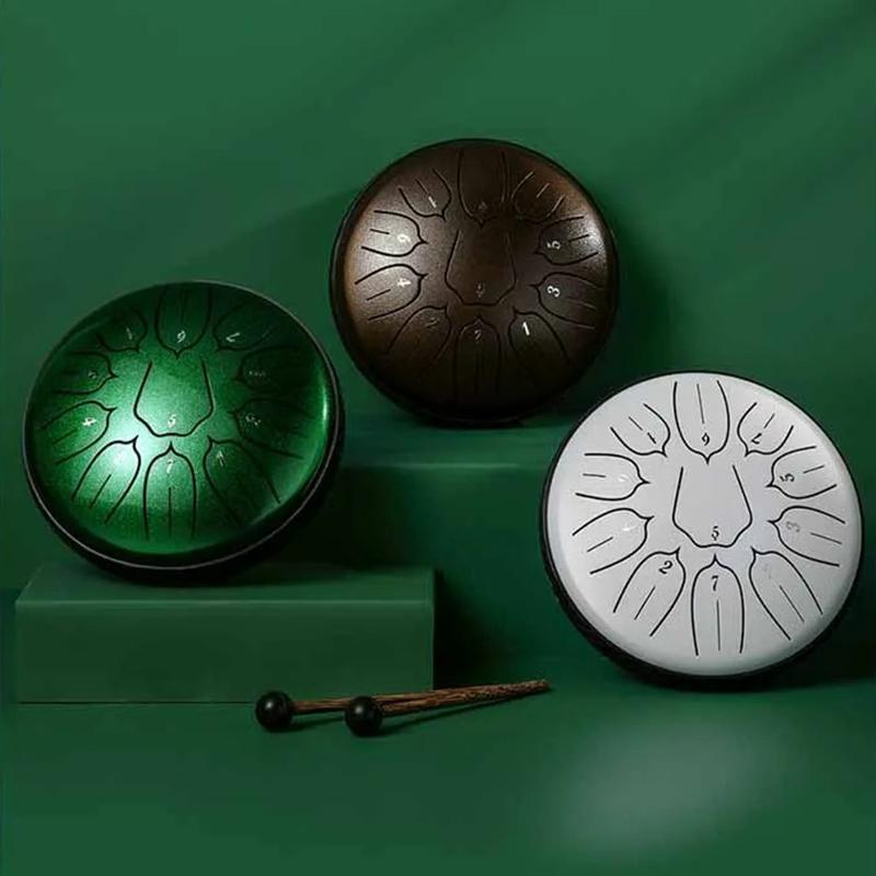 Portable Drum Professional Percussion Instrument 6 Inch 11 Note Meditation Sound Therapy Accessories Tongue Drums