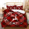 Navidad Plaid Merry Christmas Tree Duvet Cover Twin King Festival Santa Deer Bedding Set Polyester Quilt For Adults Home Decor