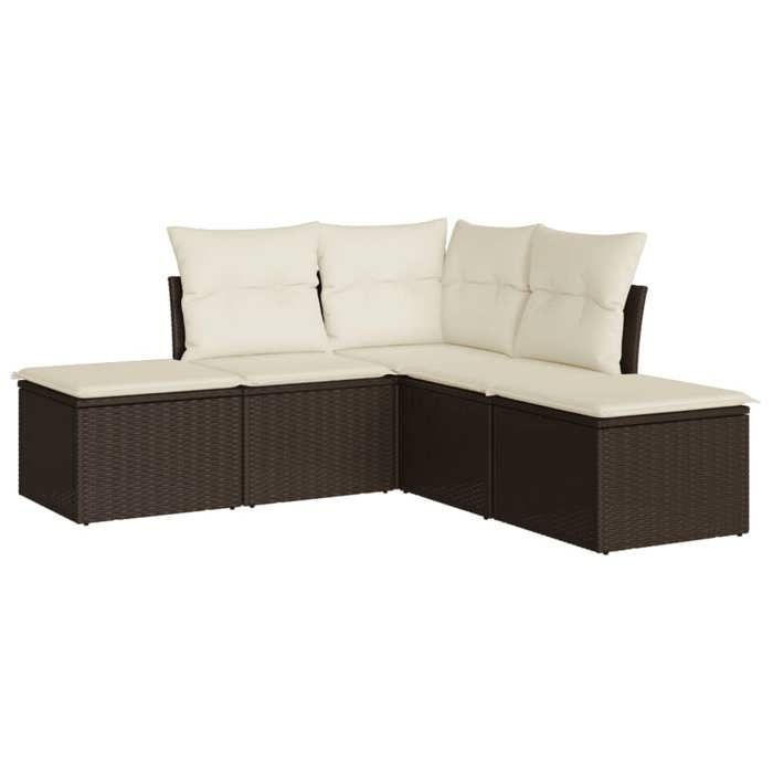 VidaXL Salon de Jardin avec Coussins 5 pcs, Canapés avec Pieds Réglables, Ensemble de Meubles d'Extérieur Patio Terrasse, 3217723