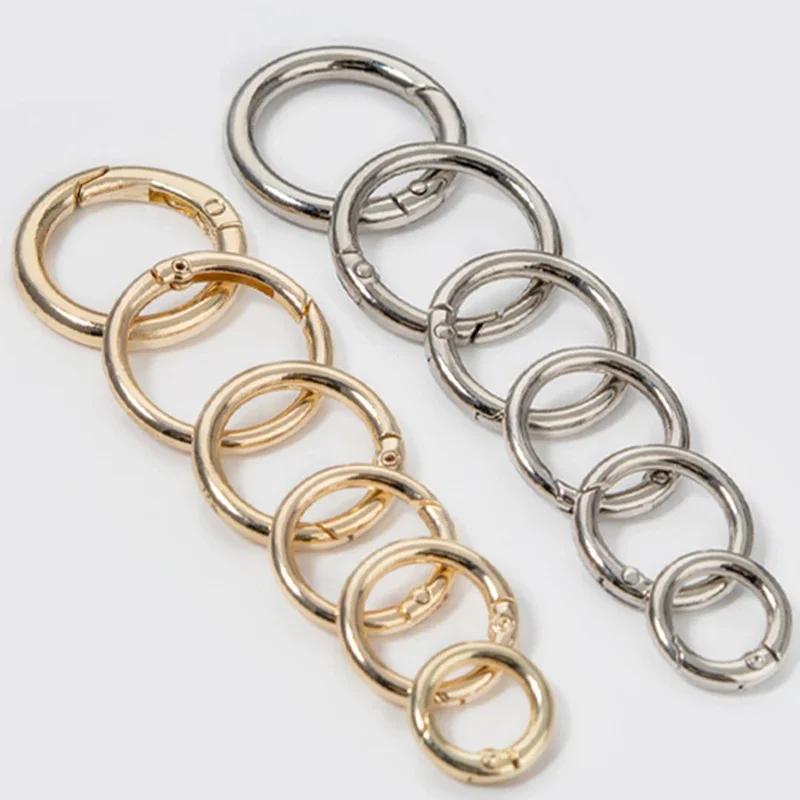 20Pcs Metal Purse Buckles 20/25/26/33mm Spring O Ring Round Carabiner Snap Hook Spring Keyring Clasp DIY Jewelry Bag Accessories