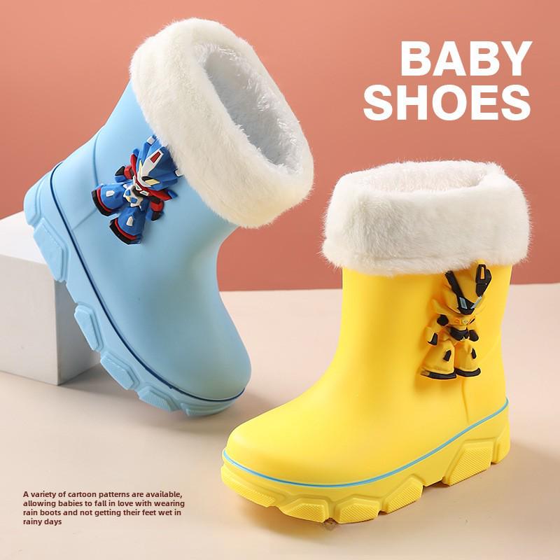 Dětské zimní holínky s velvetovou podšívkou 2023 - Hřejivé, nepromokavé boty pro chlapce a dívky, Velikosti pro žáky základních škol