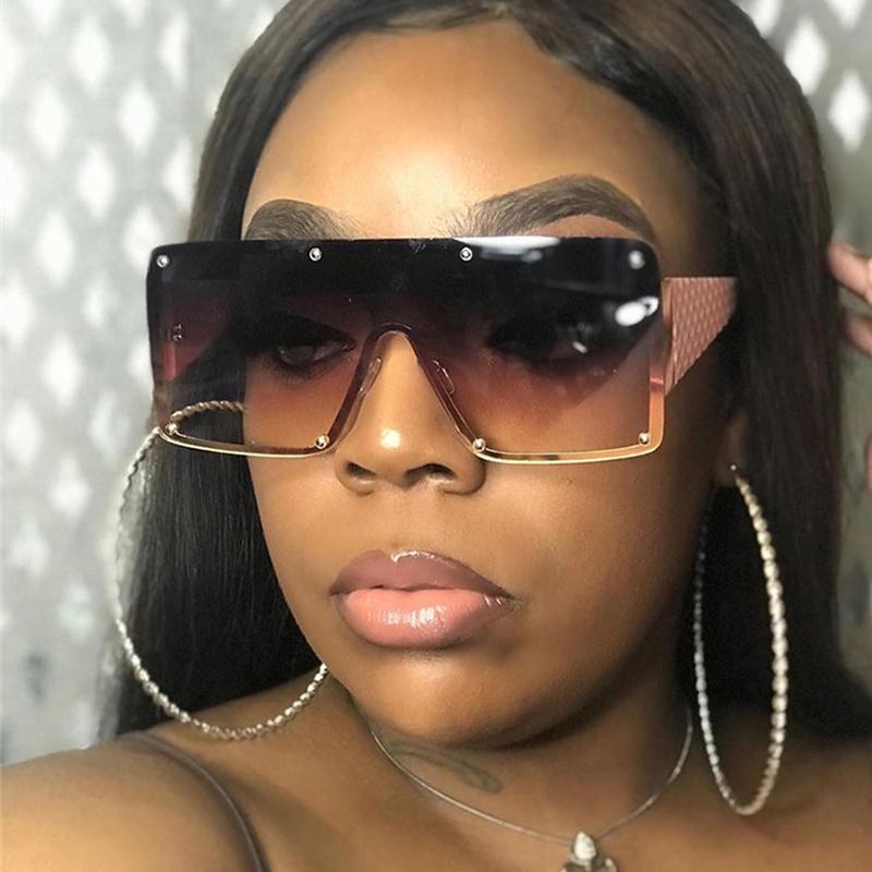 Fashion Large Frame Sunglasses for Women UV400 Protection Wide Rim Catwalk Street Style Ins