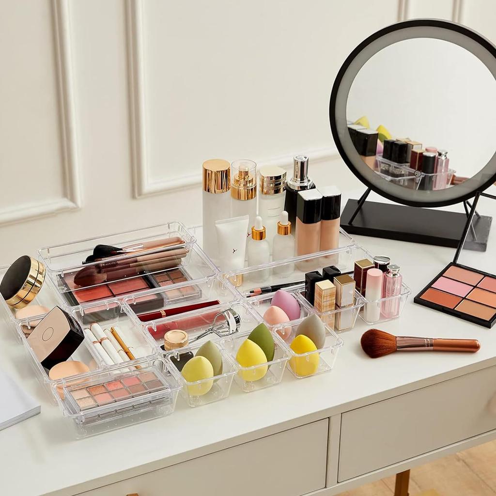 drawer dividers for small and free combinations for and refrigerator organization Transparent, non-slip items, storage, cosmetics, stationery,