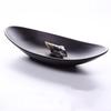 Black Frosted Oval Plastic Dinner Plate Melamine Tableware Picnic Barbecue Plate Snack Plate Sushi Plate Creative Tableware