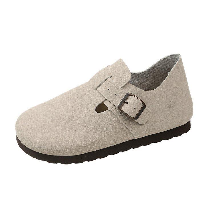 

[Ziyan s home] Inner heightening thick-soled Boken shoes for women s spring versatile retro one-pedal all-inclusive outer Boken shoes 35 песочный