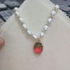 Elegant Vintage Freshwater Pearl Collarbone Necklace - White Retro French Style for Noble Women