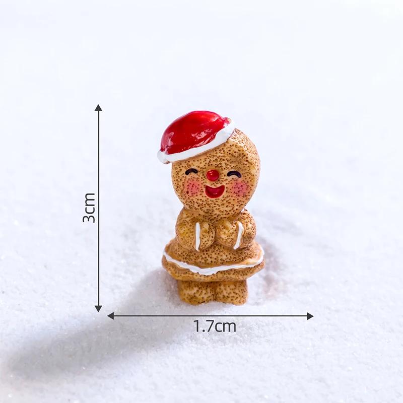 New Mini Christmas Ornament Gingerbread Man Snowman Micro Landscape Dollhouse Model DIY Dollhouse Christmas Decorations