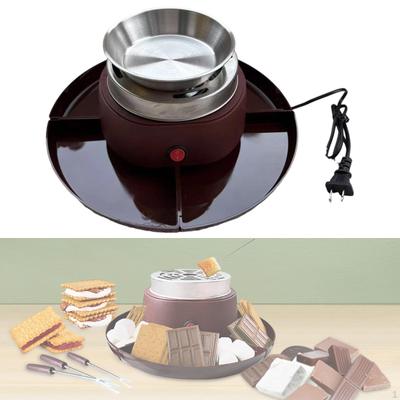 Kit de Machine Électrique 4 Plateaux Détachables et 1 Plaque de Fusion Rôtissoire Sans Flamme pour Guimauve