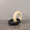 Black and White Marble Circular Knot Statue, Desktop Decoration, Creative Rope Knot Sculpture, Home Decoration Ornaments