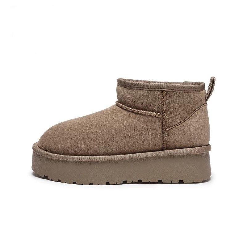Snow boots women's winter velvet new winter large cotton shoes thick sole heightening short boots wear bread shoes
