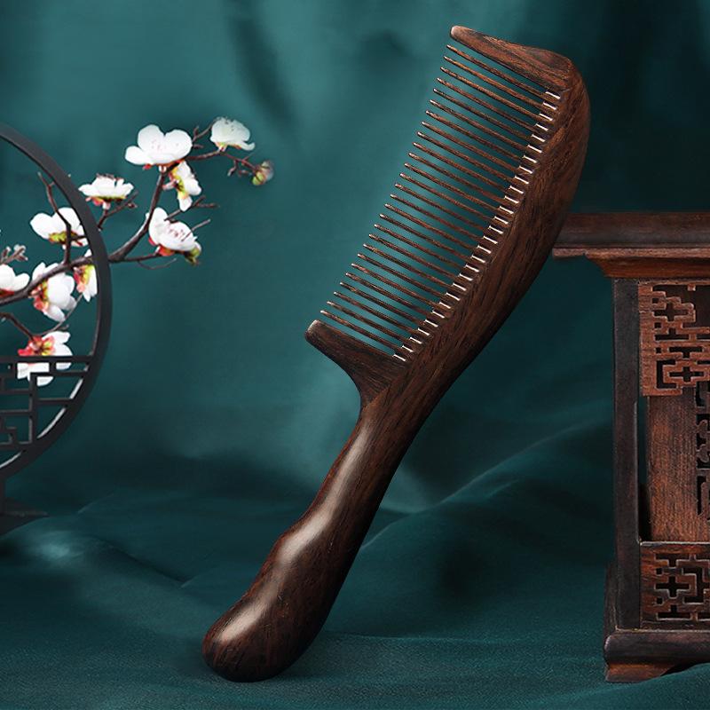Pettine a Denti Larghi in Sandalo Meixi Muxi per Donne - Pettine Naturale in Legno per Capelli Lunghi e Regali