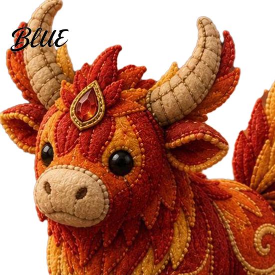 Handmade Gift Making Beginners DIY Sewing Kit Cow Patchwork Supplies Highland for Adults Fabric Doll
