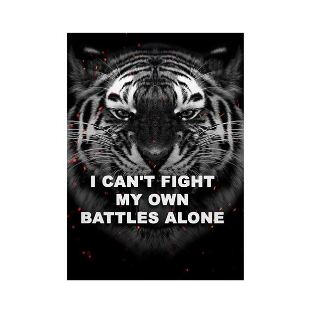 Lion and Tiger Motivational Text Posters Wall Art Canvas Prints Modern Animals Paintings Living Room Home Office Decor Pictures
