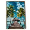 Tin Sign Metal Vintage Beach Pier Trees Wall Decor In the Maldives Tropical Sea Poster Plaque  Rustic Cottage Bar Garage Home Ar