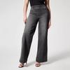 Pantaloni di Jeans da Donna Casual, alla Moda, Larghi e Comodi, a Gamba Dritta, Vita Media, Monocolore