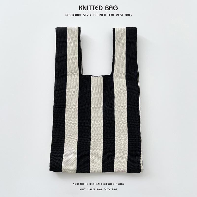 Colorful Knitted Handbags: Women's Fashion Shoulder Bags & Vest Waistcoat Styles