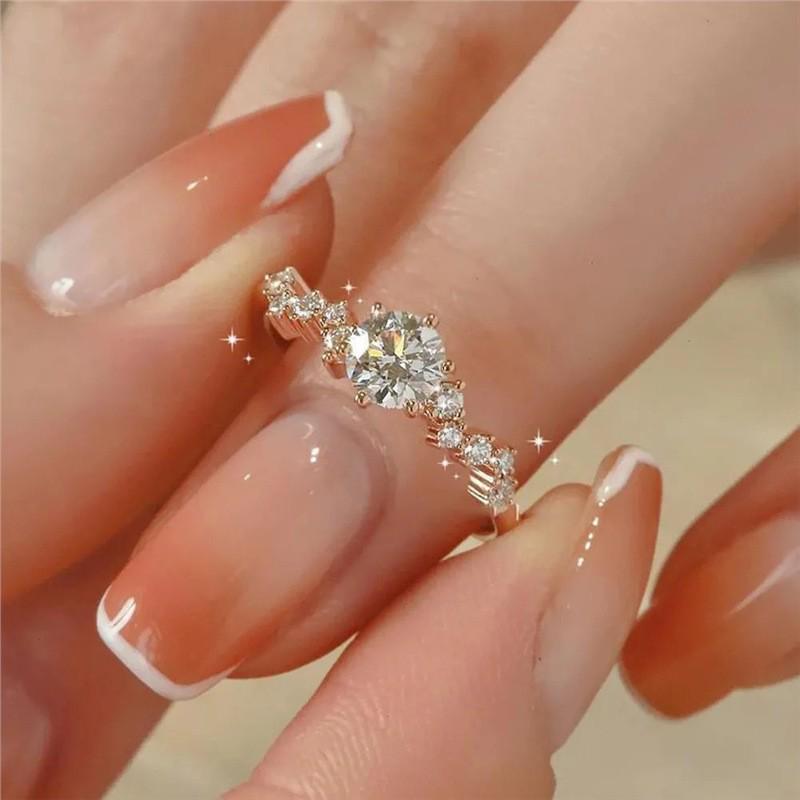 Luxury Adjustable Diamond Couple Wedding Ring - Elegant, Simple, Fashionable