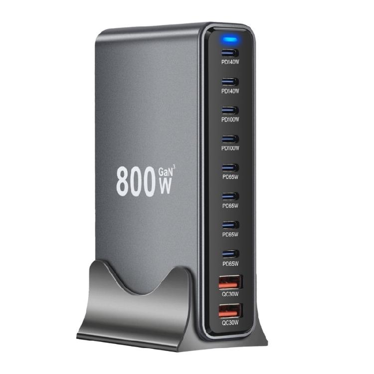 800W Technology Desktop Charging Adapter 10 Port Various Device Charging System with Overheating Protections for Phone