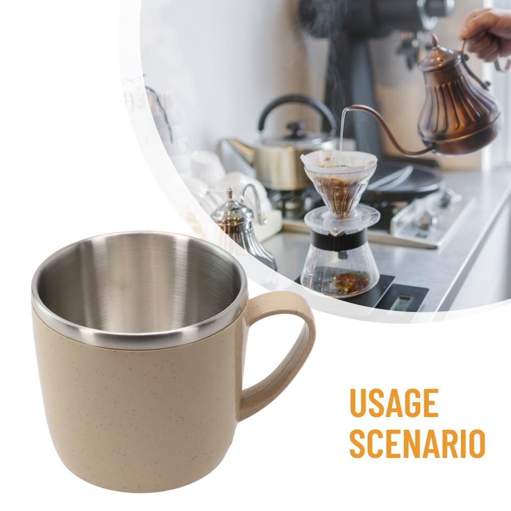 Stainless Steel Cup Coffee Mugs Anti-scalding Double-layer For Children