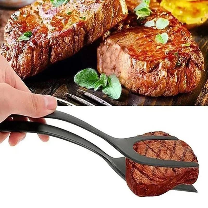 2 In 1 Fried Egg Clip Shovel Non-Stick Kitchen Silicone Spatula Omelette Toast Bacon Clamp Frying Steak Kitchen Accessories