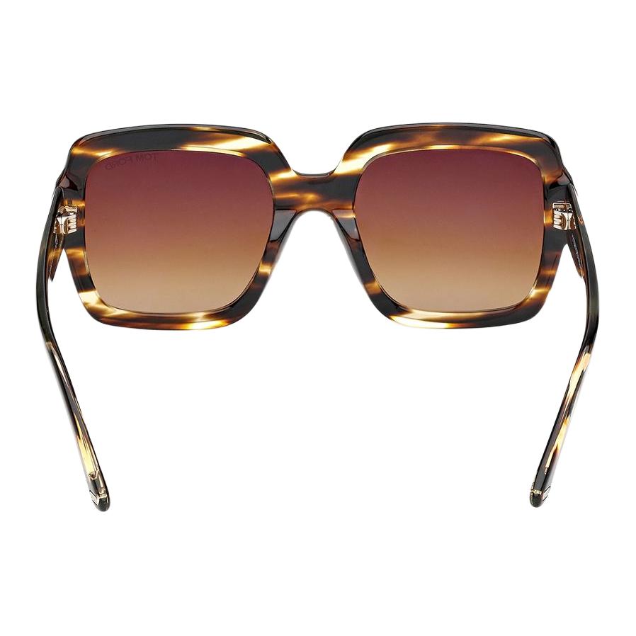 TF Irregular Shape Sunglasses With Side Brand Logo And Metal Accents Unisex Sunglasses Tortoise TF1082-5455F