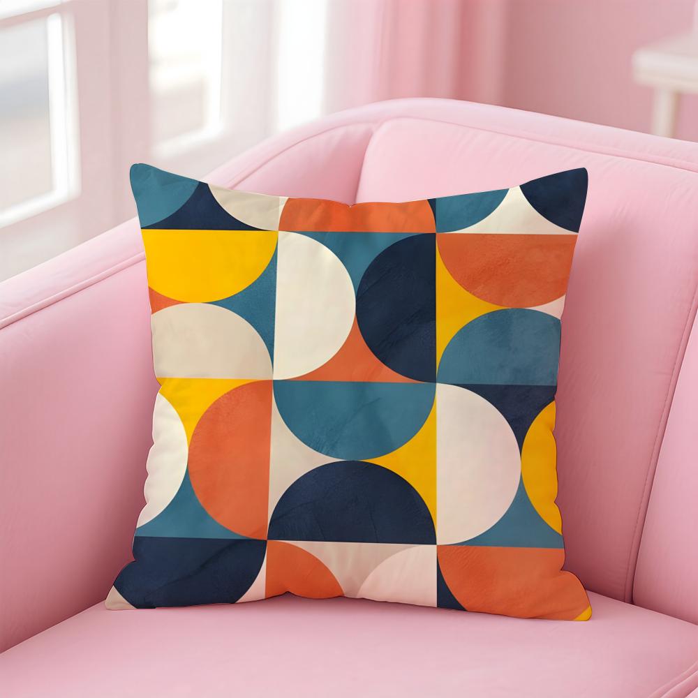 Abstract Geometric Pattern Cushion Cover Pillow Case Soft Skin Friendly Fabric Concealed Zipper