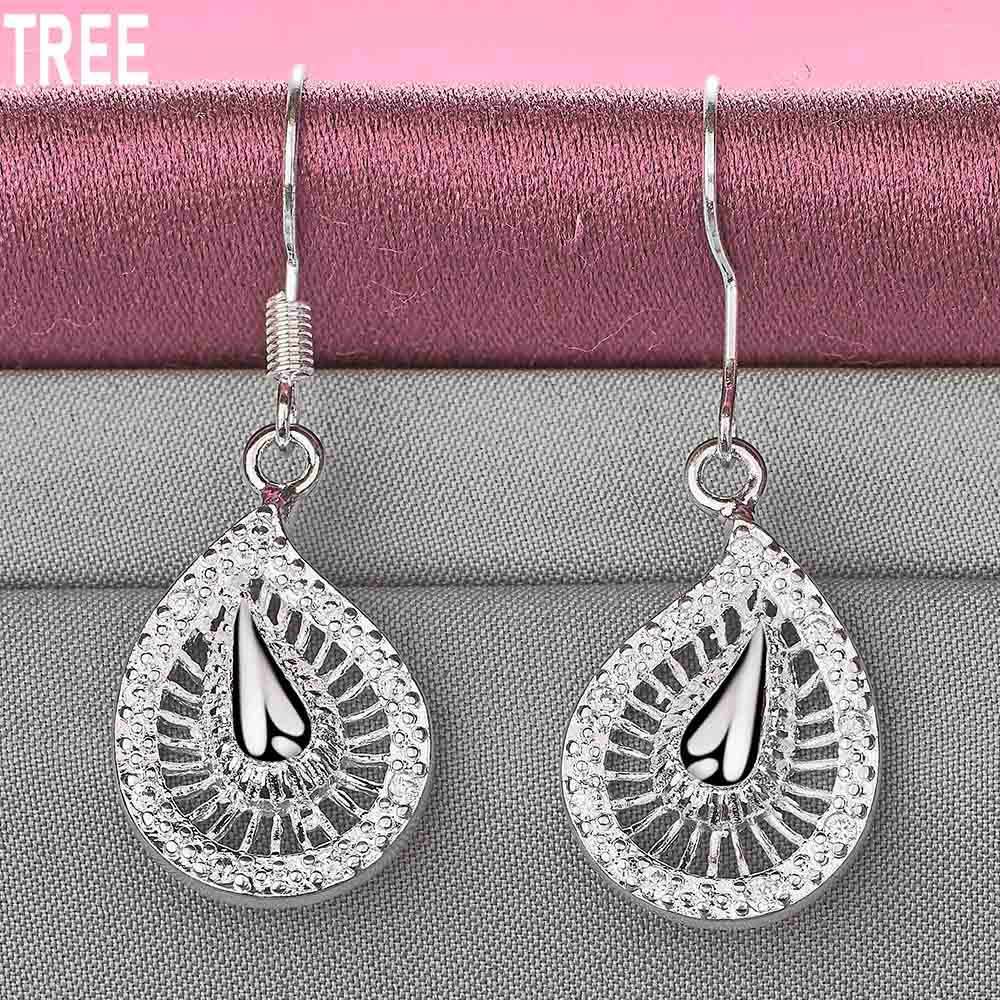 925 Sterling Silber Wassertropfen Piercing Ohrringe Mode Hochzeit Schmuck