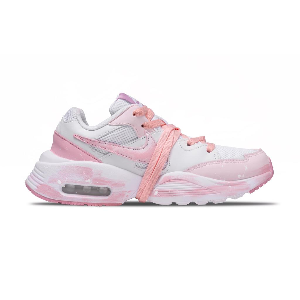 Nike Air Max Fusion Cushioning Abrasion Resistant Breathable Low top Casual City Commuting Running Shoes Women's Pink CJ1671-107(Team348-)