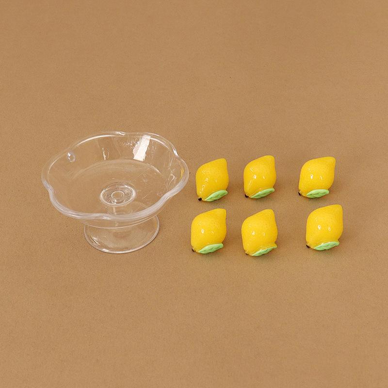 Doll House Simulation Mini Transparent Fruit Tray Decoration Pieces Fruit Food Play Accessories
