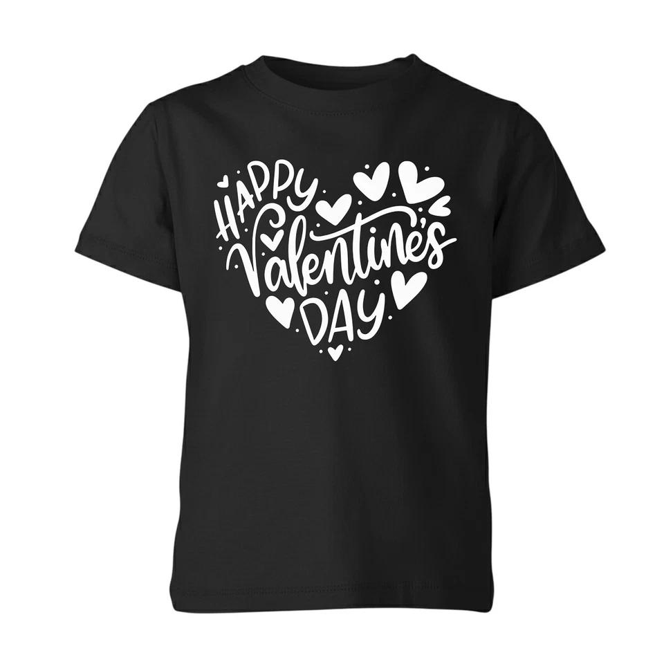 Happy Valentines Day Kids T Shirt Boys Girls Unisex Love Heart Gift Tee 100