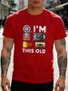 Herren Kurzarm Baumwolle Rundhals T-Shirt Ich Bin Diese Alte Retro Kassette Film Vintage Grafik Nostalgisches Geschenk Gen X Vater Tägliches Oberteil