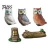 Small Animal Statues Mini Simulation Owl Resin Figurine, Lifelike Feather Texture Statue, Weather-Resistant Micro Fairy Garden Accessories Landscape