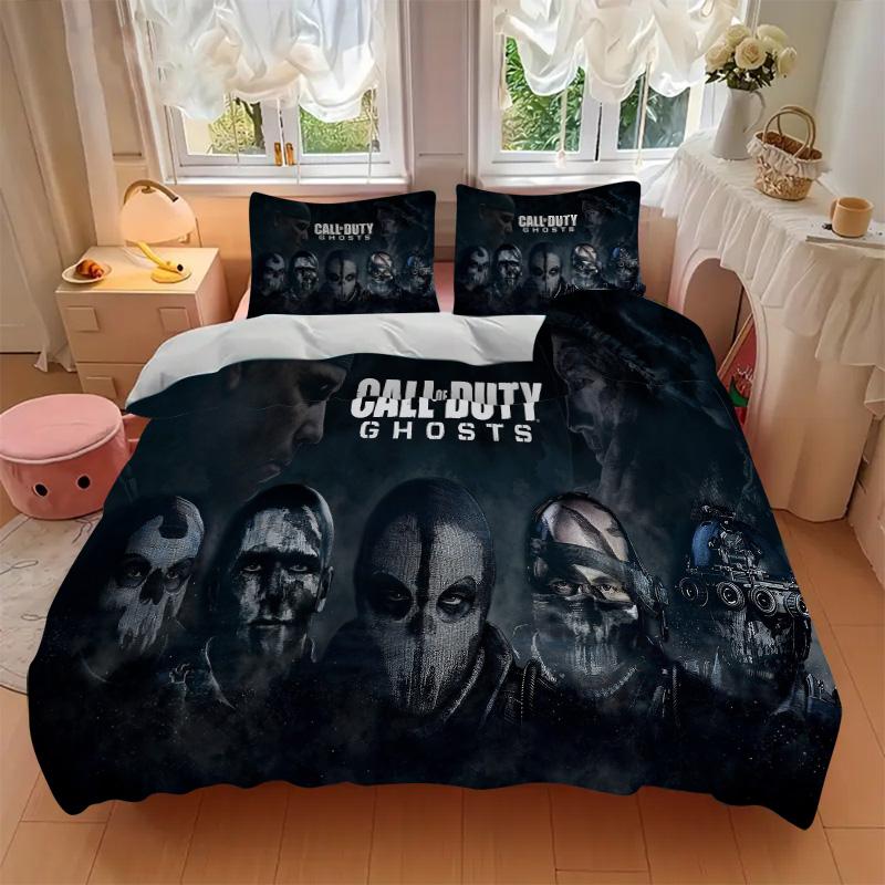 Ghosts Call Duty Modern Warfare Print 3Pcs Bedding Setduvet Cover With 2 Bedropillowcase Home Birthday Gift