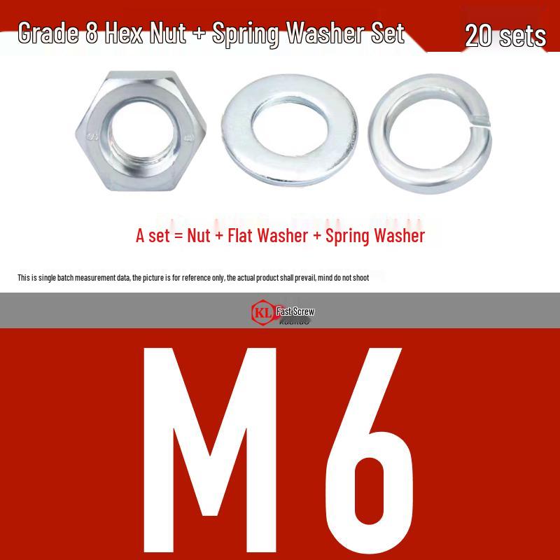 Galvanized Hex Nuts, Flat Washers, Spring Washers in M2-M48, Blue and White Zinc Coated