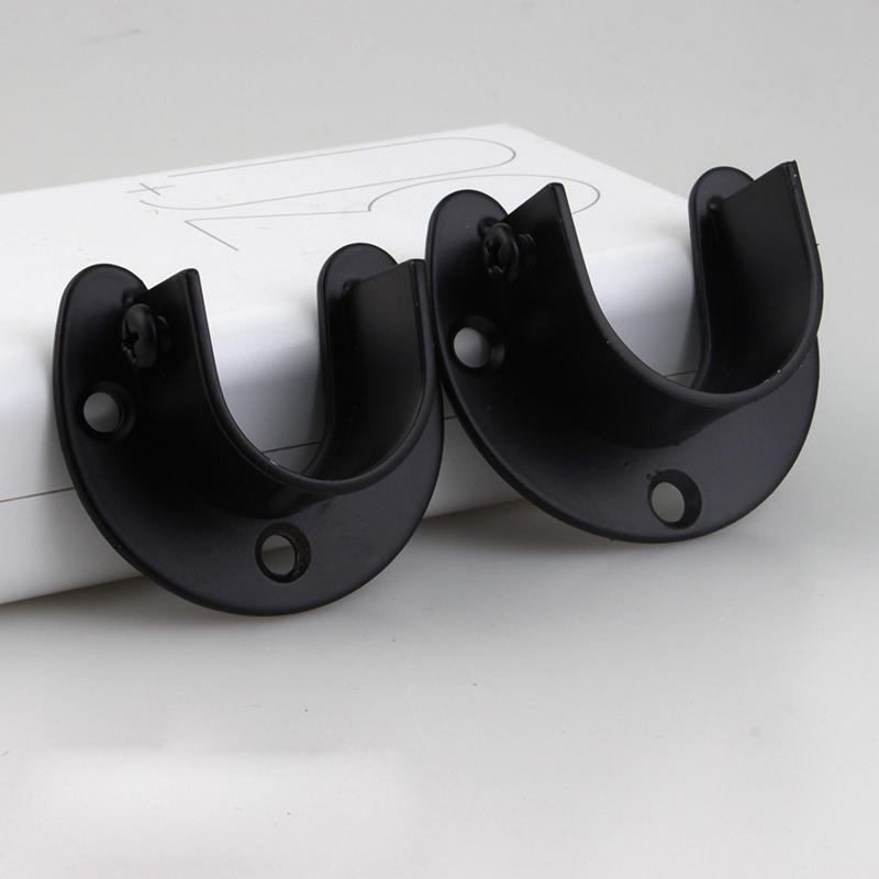 Stainless Steel Flange Seat Fixing Hardware Accessories Curtain Rod Wardrobe Hanger Tube Hook Fixed Support Bracket