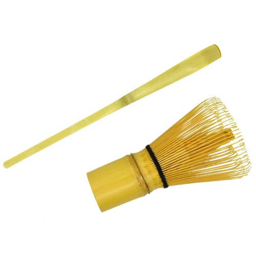 YANXIO 3-Piece Tea Ceremony Utensil Set: Tea Whisk, Tea Scoop, Tea Whisk Rest, and Bamboo Whisk. Made of Bamboo.