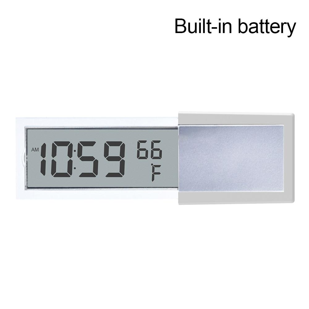Car Electronic Clock Thermometer LCD Time Temperature 2-in-1 Suction Cup Car Interior Accessories Celsius Fahrenheit Switchable