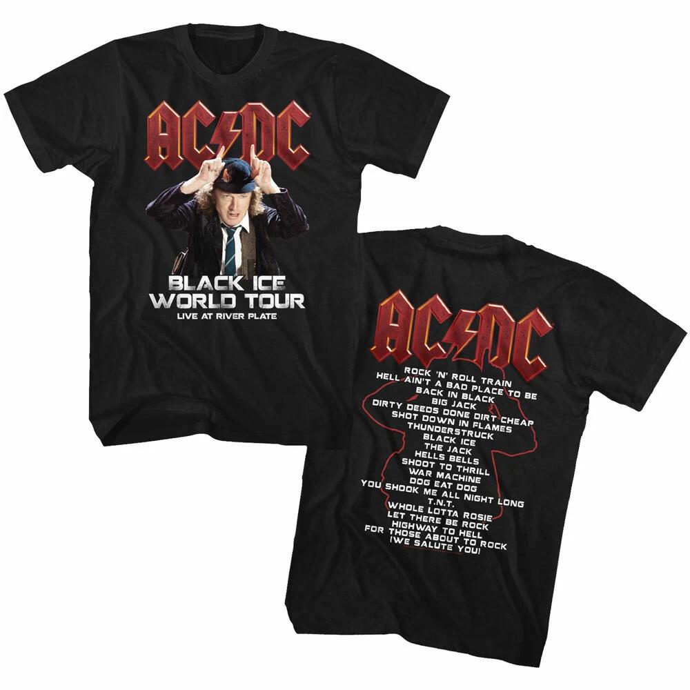 ACDC Black Ice Song List Double Sided Men s T Shirt S
