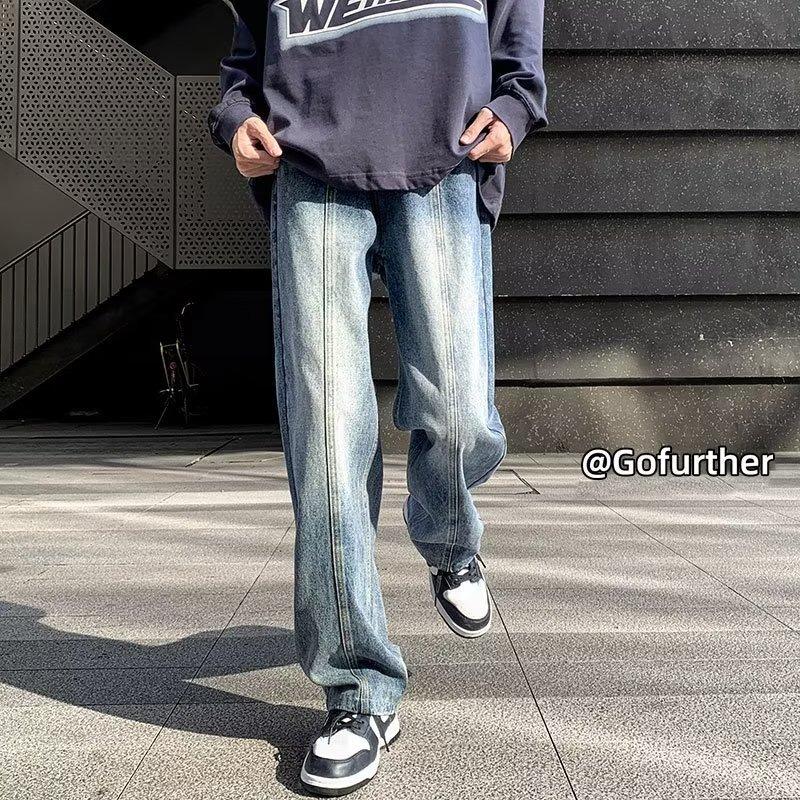 Men's Jeans Straight Loose Pants American Street High Street Trendy Pants