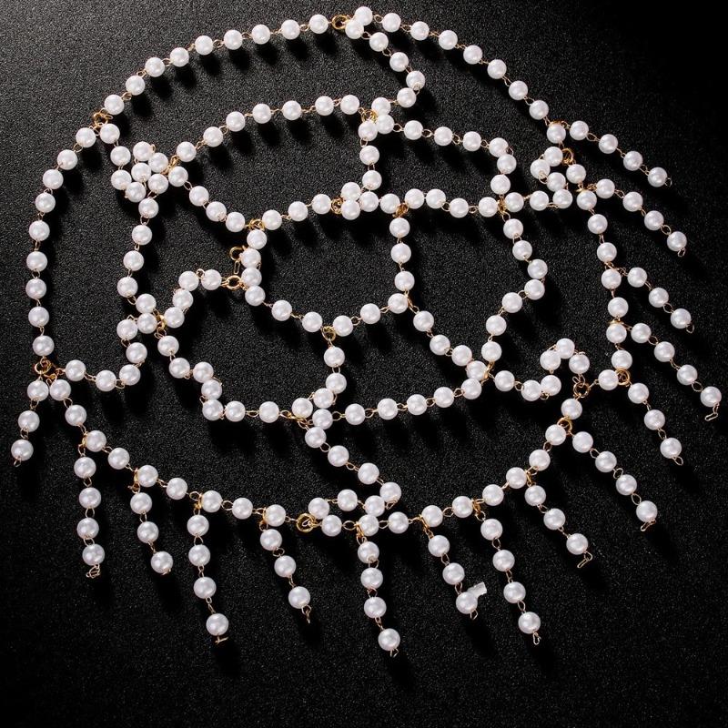 Pearl Tassel Hair Chain Bridal Wedding Temperament Mesh Headwear Light Luxury Accessories Headwear