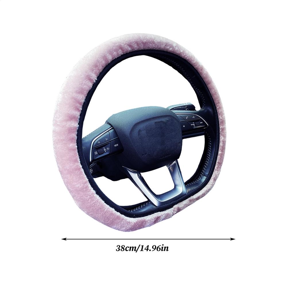 Car Steering Wheel Cover Winter Warm Steering Wheel Cover Anti-Slip Auto Interior Accessories Steering Wheel Protector Car Decor серый