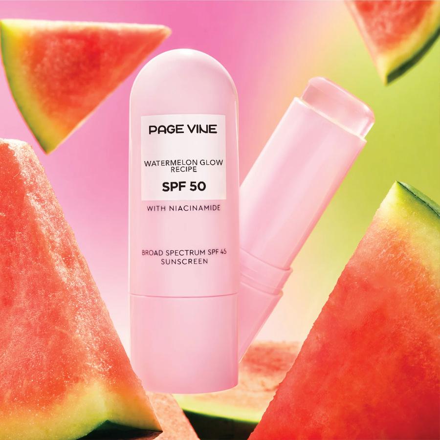 Watermelon & Niacinamide Sun Stick SPF50 – Hydrating, Brightening, Highlighter & Sunscreen