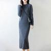 Women Sweater Dress 100% Wool MODERN NEW SAGA O-neck Knit Long Pullover Winter Jumpers Wool Long Dress Female