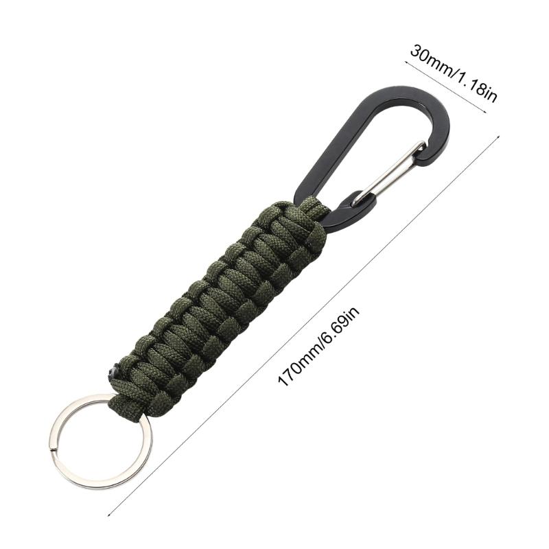 3 Pcs Paracord Braided Keychain Clip with Strap Heavy Duty  Paracord Lanyard Clip Keychain for Men Women Sports