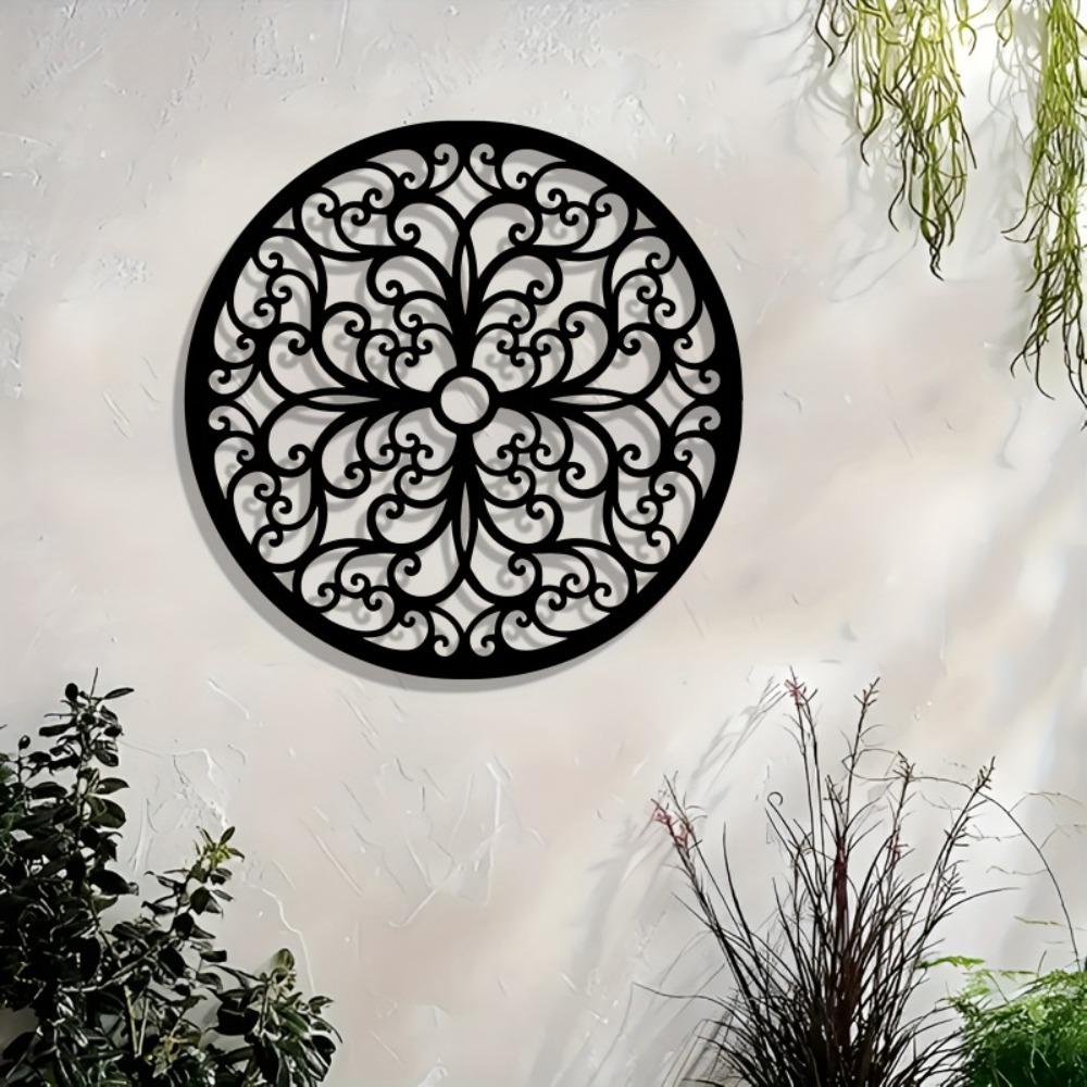 1pc Vintage Rustic Farmhouse Metal Wall Art Medallion Scroll Design for Living Room Bedroom Indoor Decor