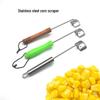 Stainless Steel Corn Shovel and Peeler with Wooden and Non-slip Handles