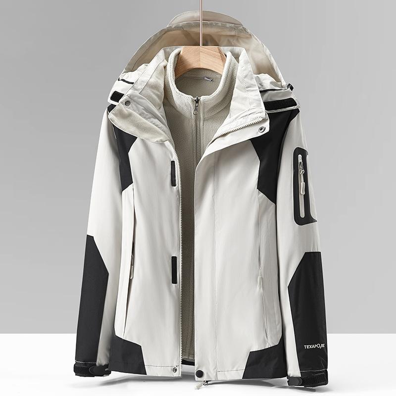 Outdoor Windproof and Waterproof Removable Jacket Three-in-one Winter Warm Jacket