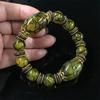 Natural Beautiful Stone Bracelet Green Ice Flower Bracelet Retro Tibetan Ethnic Style Bracelet Precious Jewelry