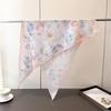 Korean Version of Fashion Triangle Scarf Simulation Silk Printing Sunscreen Shawl Waist Scarf Silk Scarf Scarf Headscarf Women