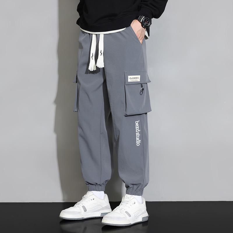

Men s 2023 Autumn Loose Fit Cargo Sweatpants with Cuffs and Multi-Pockets 4XL